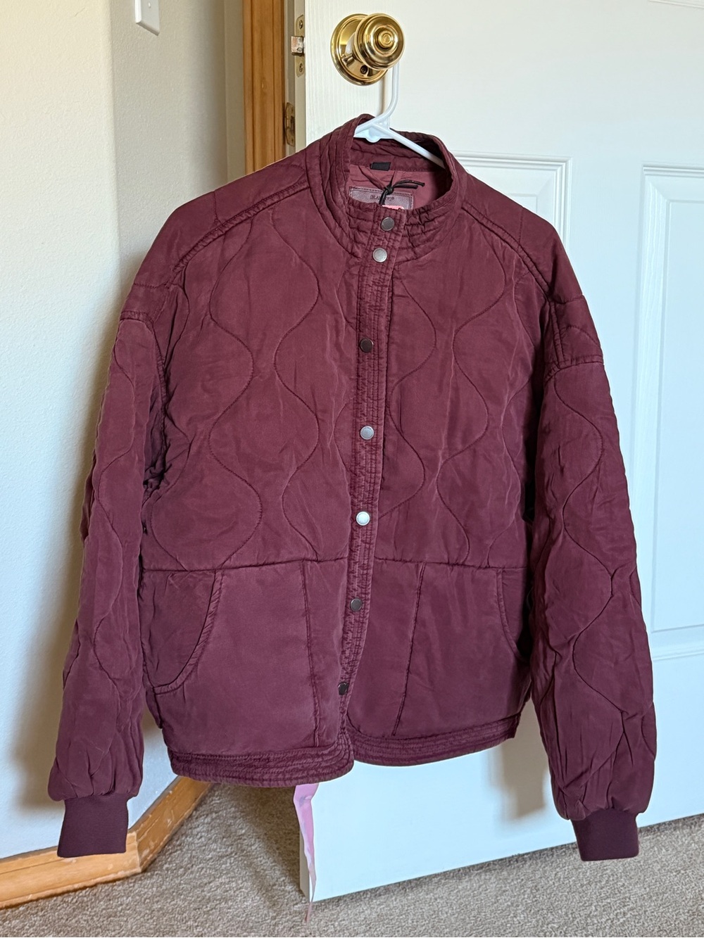 Men's Quilted Burgundy Jacket